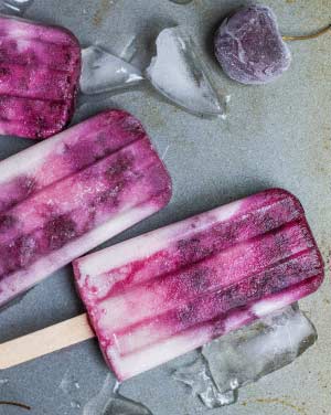 Purple and white popsicles