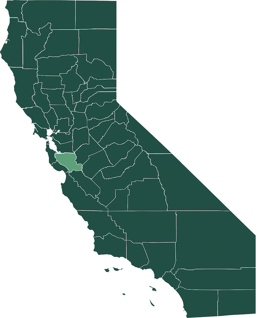  California Map Santa Clara County