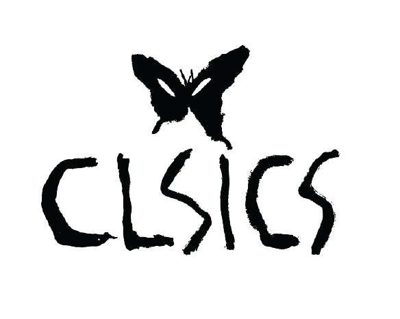 Hand-drawn text "CLSICS" with a butterfly illustration above the letters. CLSCS-Logopng