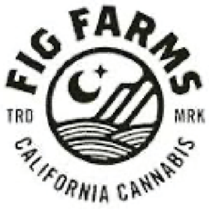 Black and white logo for Fig Farms California Cannabis, featuring a stylized landscape with a crescent moon, star, and diagonal lines, with "TRD MRK" text on either side. Fig-Farms-Logo-e1738790385438png