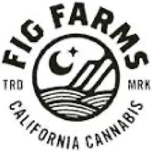 Black and white Fig Farms logo with a stylized landscape, crescent moon, and star, surrounded by the text “FIG FARMS CALIFORNIA CANNABIS TRD MRK.”. Fig-Farms-e1738773960362png