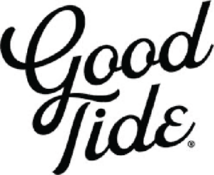 Black script text reads "Good Tide" on a white background. Good-Tide-Logopng