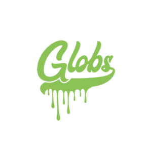 The word "Globs" is written in green, dripping slime-like letters on a transparent background. Globz-logo-1png