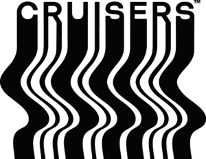 The word "CRUISERS" is written in bold, uppercase letters with wavy, distorted vertical lines extending downward from each letter. cruisers-brand-logopng