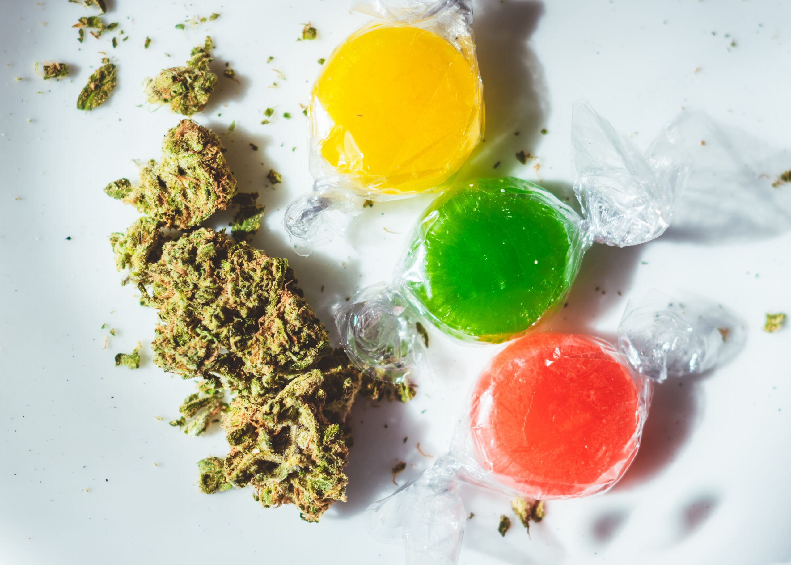 Buds and Edibles on Display Marijuana infused hard candies